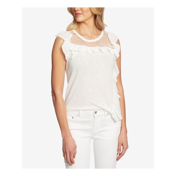 women's white cap sleeve t shirt
