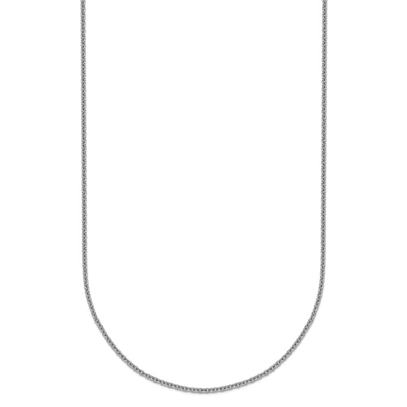 Curata Italian 18k White Gold 1.3mm Cable Chain Necklace (Lobster)