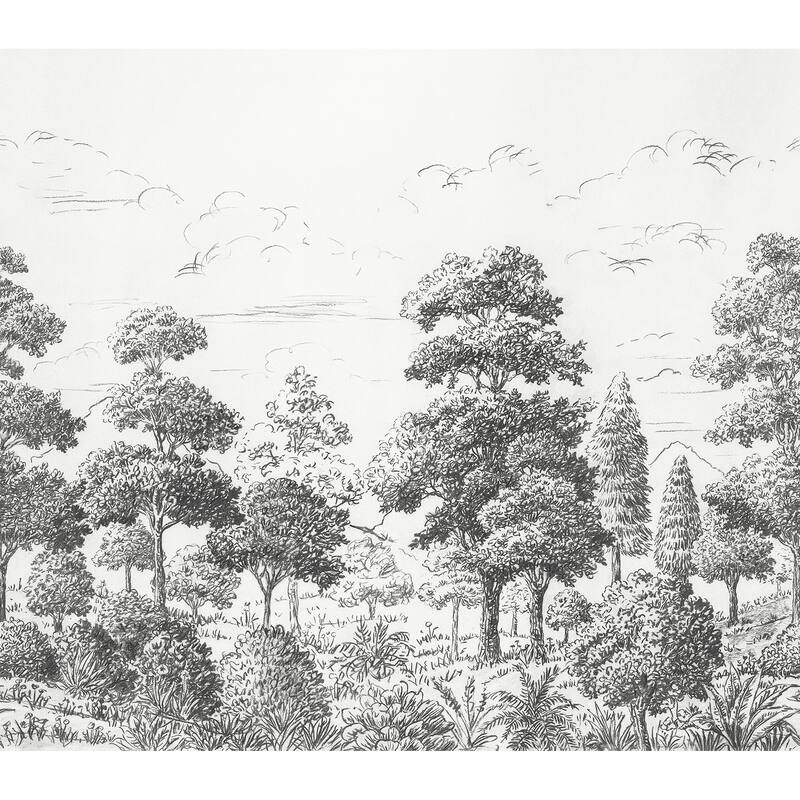 WallPops Scott Living Sylva Black Self Adhesive Mural - N/A