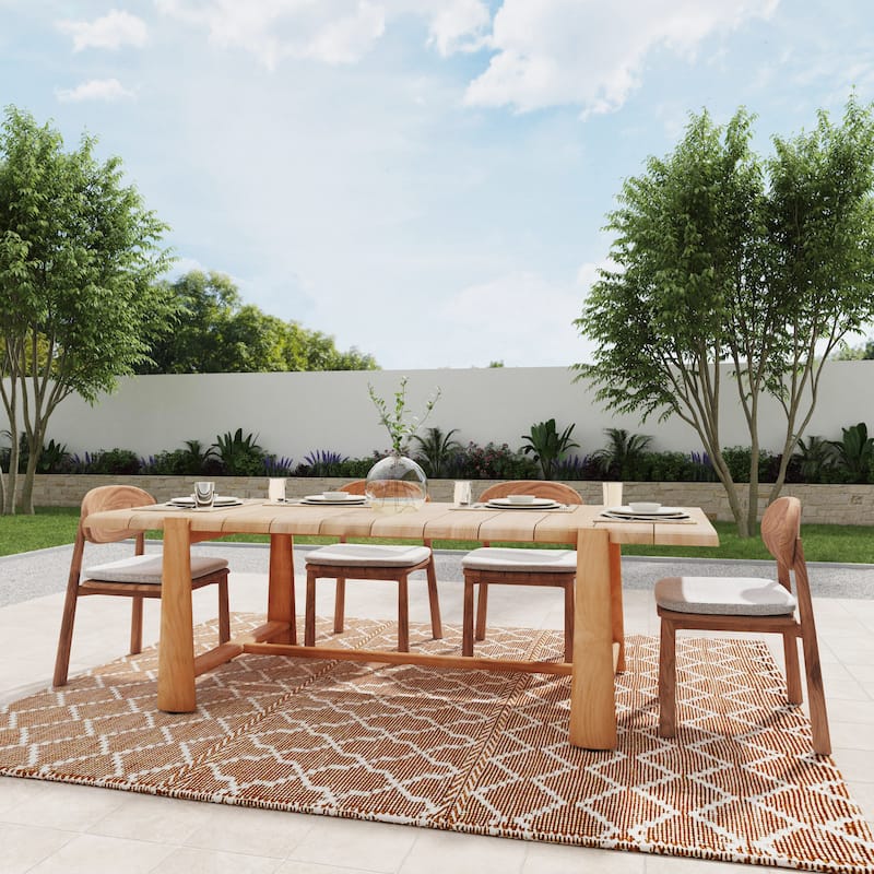Classic Home Aston 94" Outdoor Dining Table Natural Finish - Natural