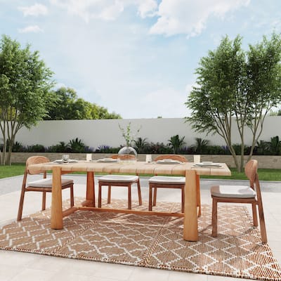 Classic Home Aston 94" Outdoor Dining Table Natural Finish
