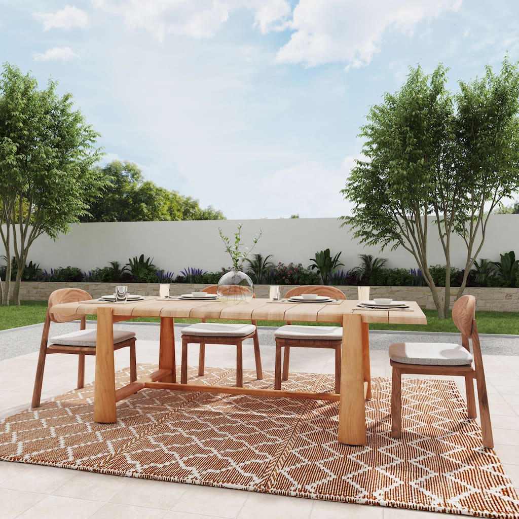 Classic Home Aston 94" Outdoor Dining Table Natural Finish