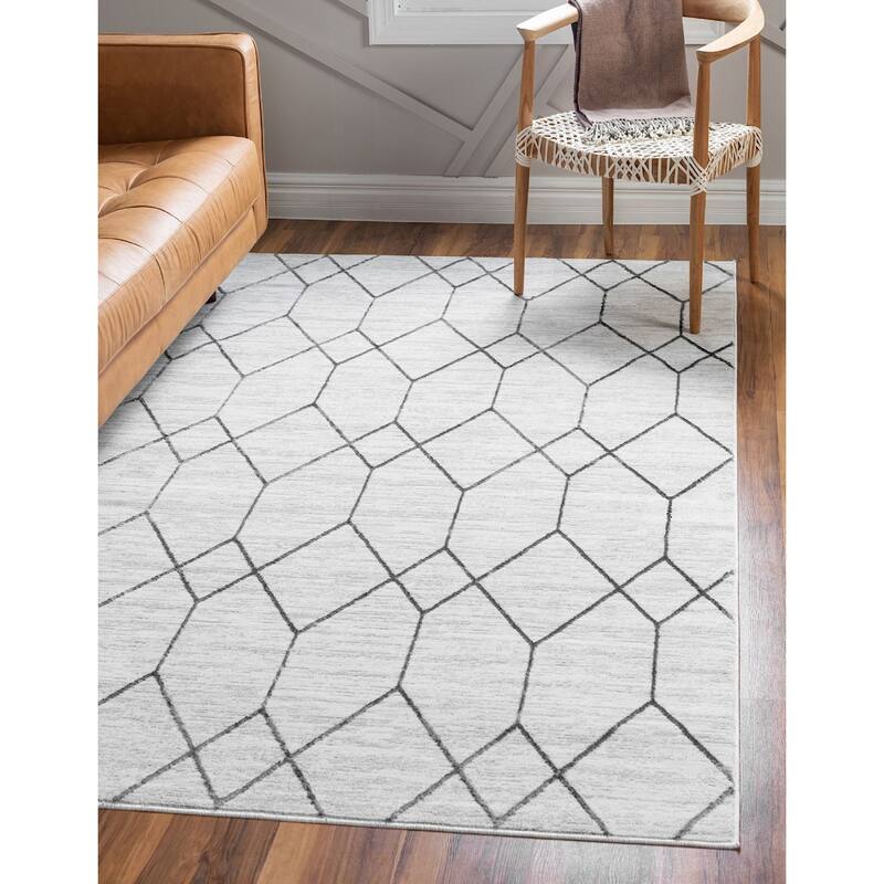 Contemporary Ahora Collection Area Rug - 4'x6' - Ivory