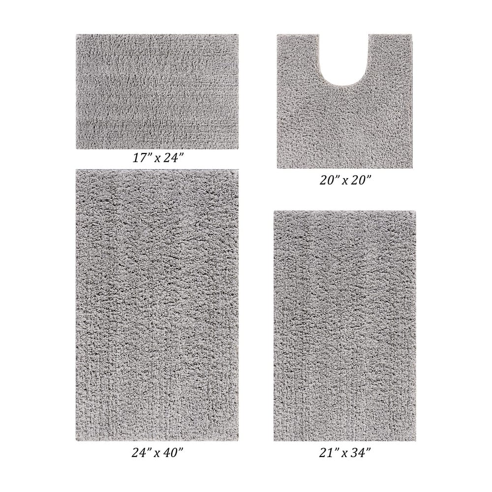 Better Trends Bath Rug Set 100% Micro Polyester Tufted Anti-Skid Latex Backing Bathroom Rugs for Shower, Sink Mats Micro Plush