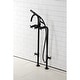preview thumbnail 1 of 40, Kingston Brass Concord Freestanding Tub Faucet with Supply Line Matte Black