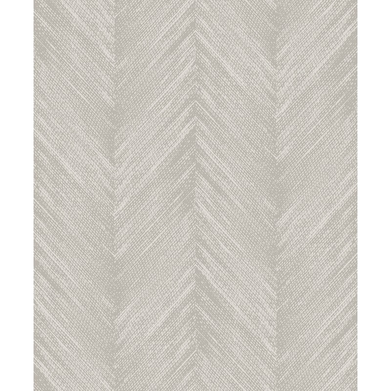 Seabrook Designs Otto Geometric Chevron Non-Woven Unpasted Wallpaper - 20.9 in. W x 33 ft. L - Snowbound