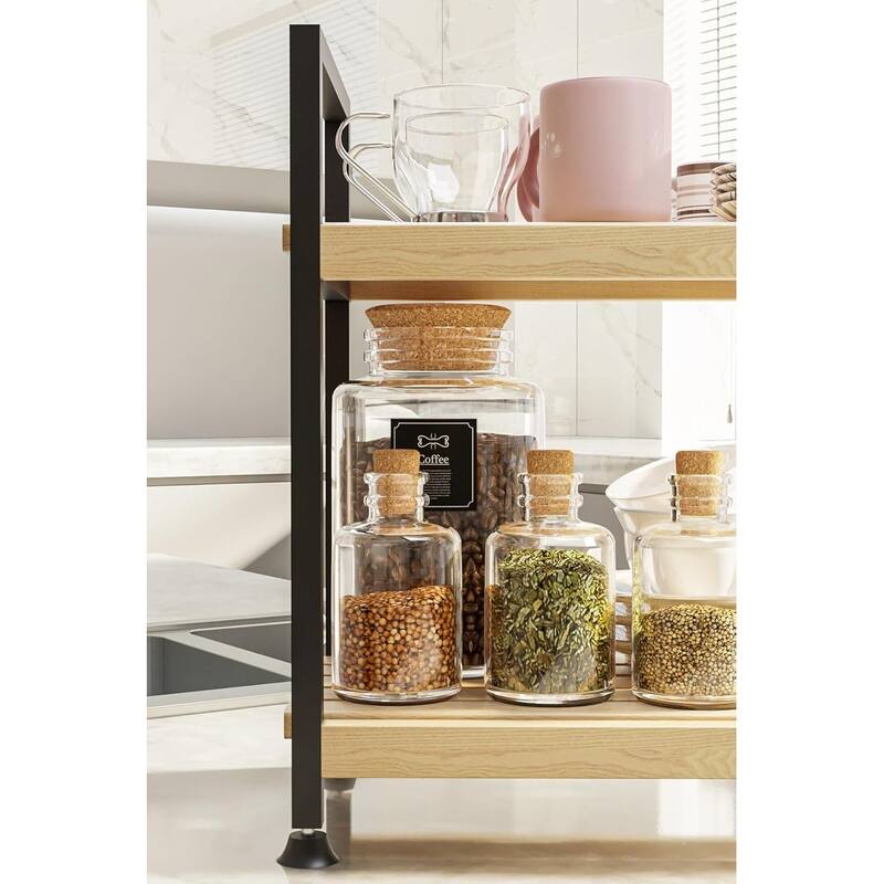 2-Tier Wooden Kitchen Organizer Shelf