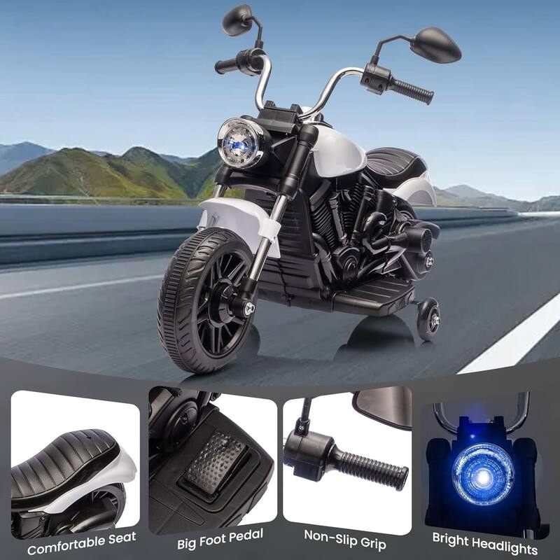 12v Electric 3-Wheel Ride-on Toy Motorcycle for Kids Best Gift