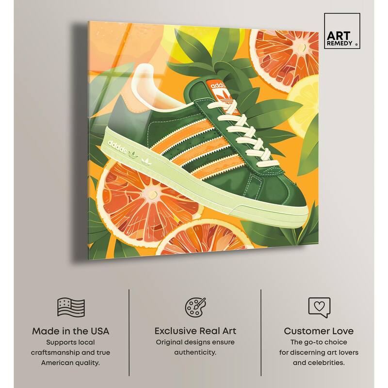 Citrus Sneaker Acrylic by Art Remedy, Ready to Hang