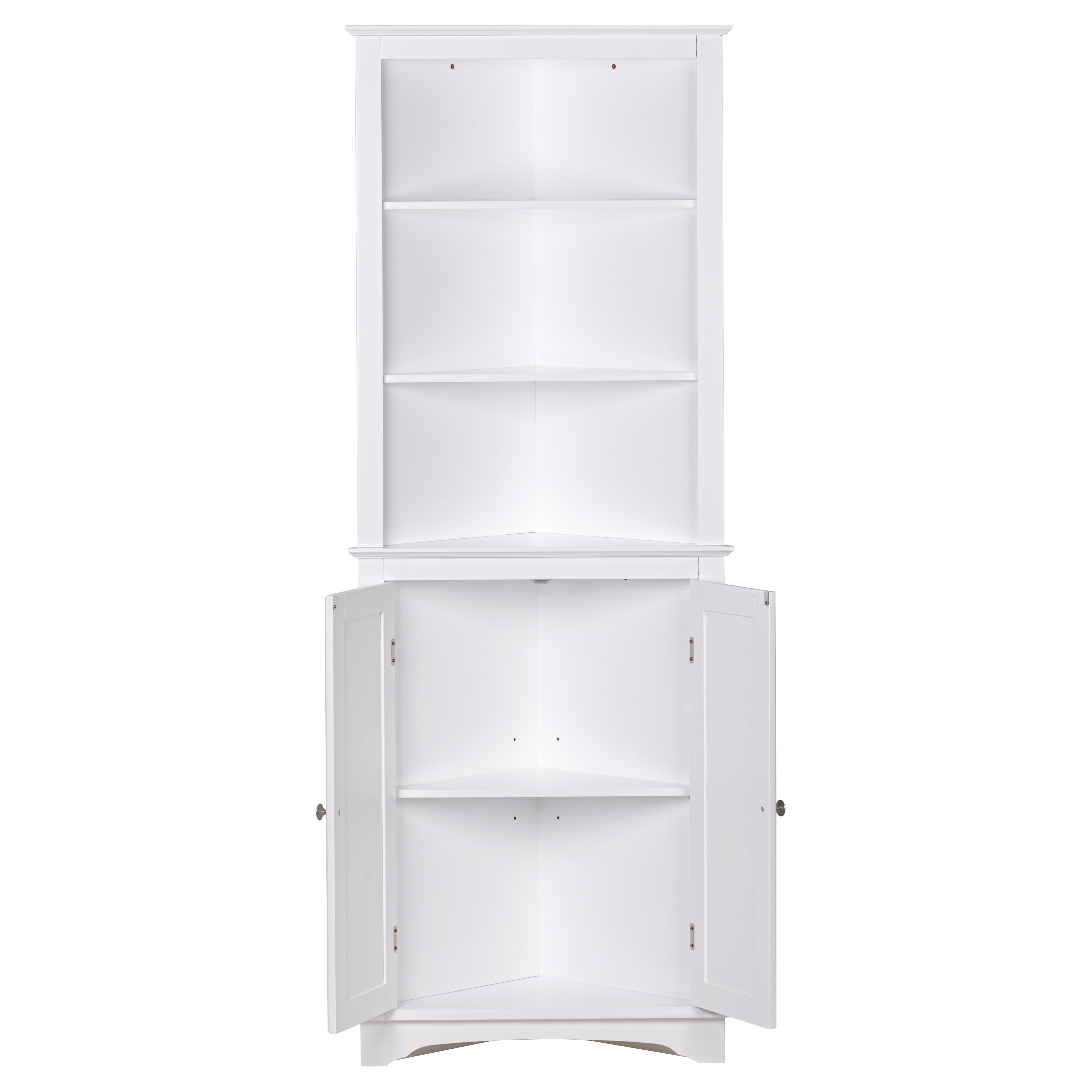 Tall Corner Display Stand Etagere Shelf Shelves Storage Cabinet White Espresso 