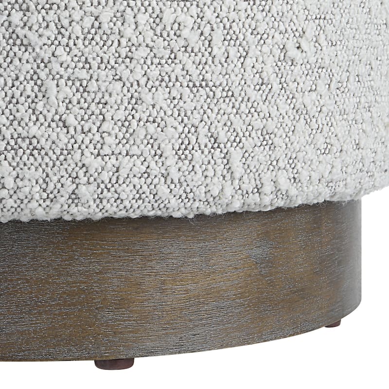 Upholstered Pouf Ottoman - 18" - Gray and Brown