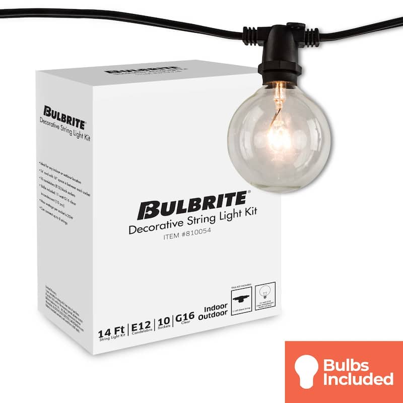 Bulbrite 14-foot Indoor/Outdoor Decorative String Light with Incandescent Globe