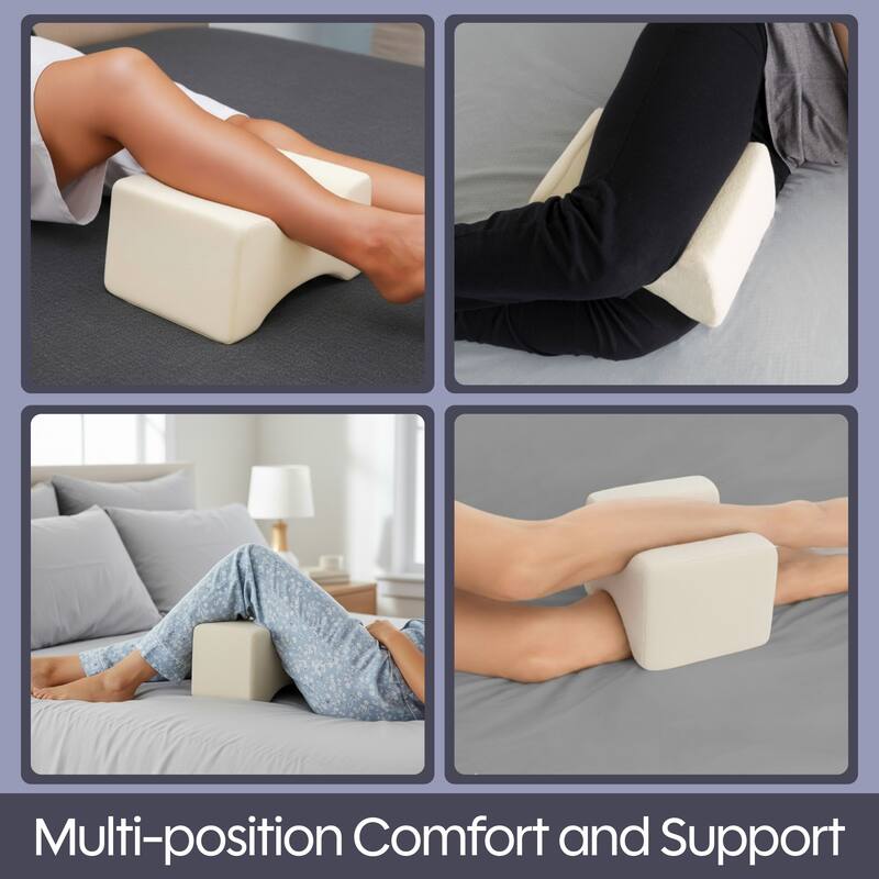 Remedy Knee Pillow for Side Sleepers - Contoured Memory Foam Leg Pillow for Pain Relief