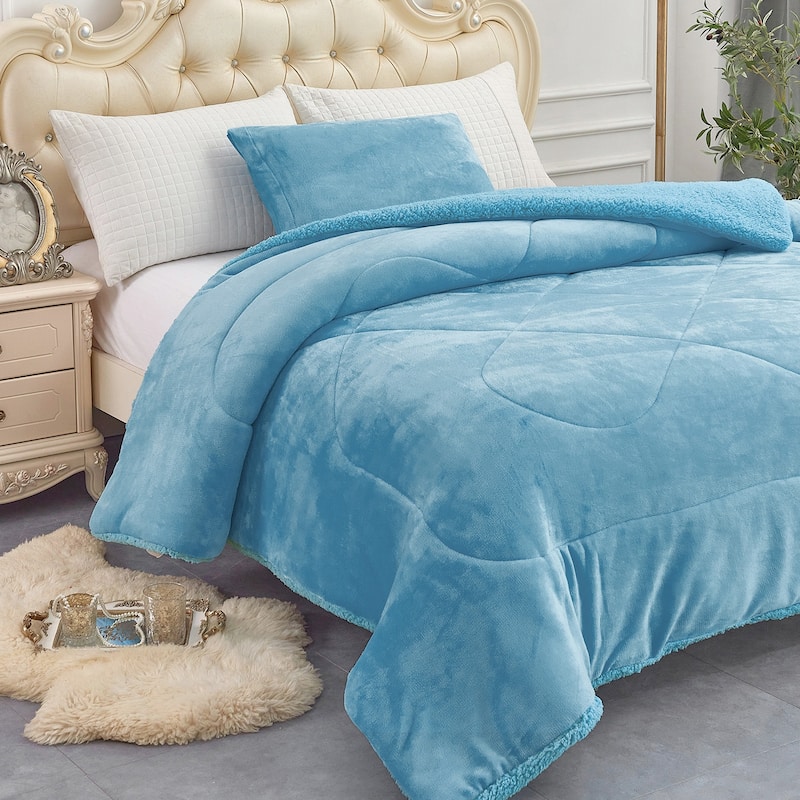 Sherpa Fleece Kids Comforter Set Xmas Gift for Kind