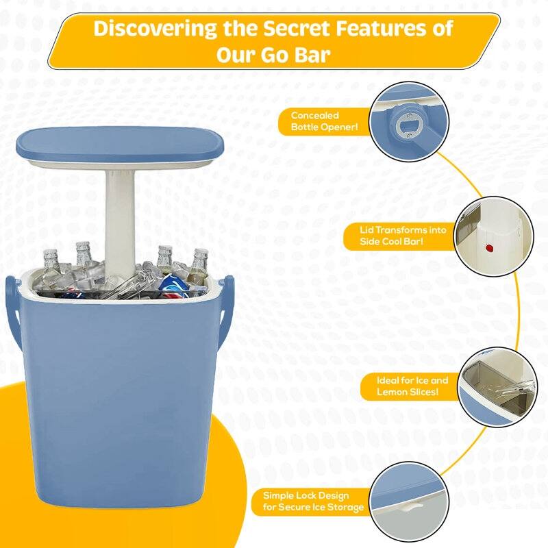 Outdoor Ice Bucket Side Table Retractable