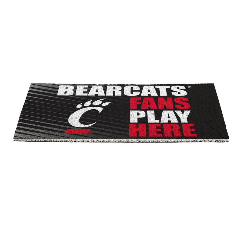 28 in. x 16 in. University of Cincinnati "Fans Play Here" PVC Door Mat