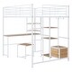 preview thumbnail 23 of 26, Full Size Loft Bed with Desk and Stool