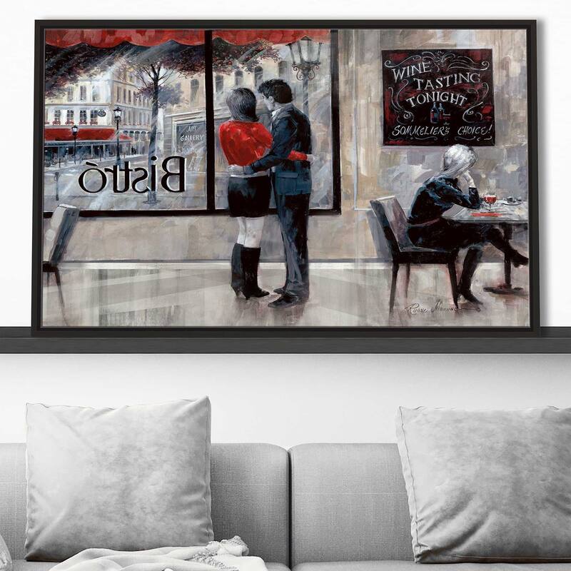 "Bistro Romance" by Ruane Manning Print on Floating Canvas