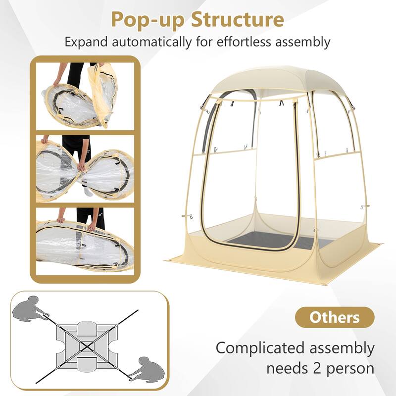 Gymax 4.2 x 4.2 FT Instant Pop up Tent Weatherproof Shelter Sports