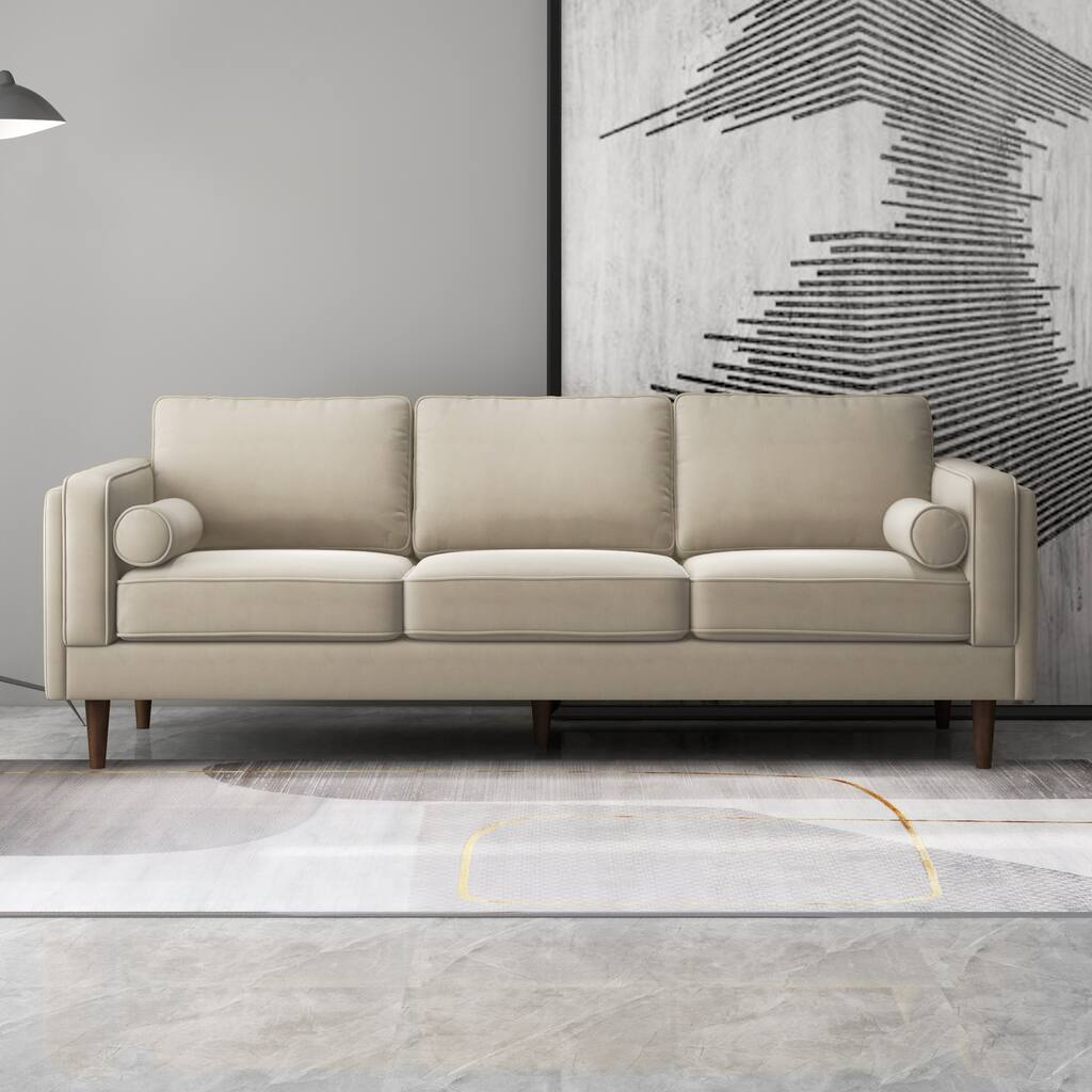 Daisy Mid Century Modern Furniture Style Living Room Cream Sofa