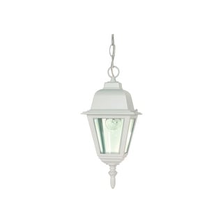 Briton 1 Light 10 In. Hanging Lantern With Clear Glass - White - Bed 