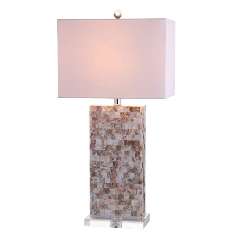 Pleiades 29" Seashell and Crystal LED Table Lamp, Natural/Clear by JONATHAN Y