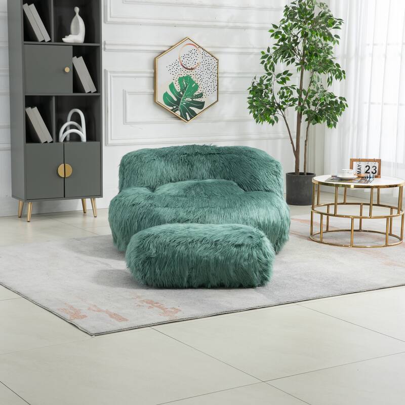 Bean Bag Chair,Floor Sofa with Handle,Accent Sofa Chair with Ottoman for Gaming Reading Relaxing