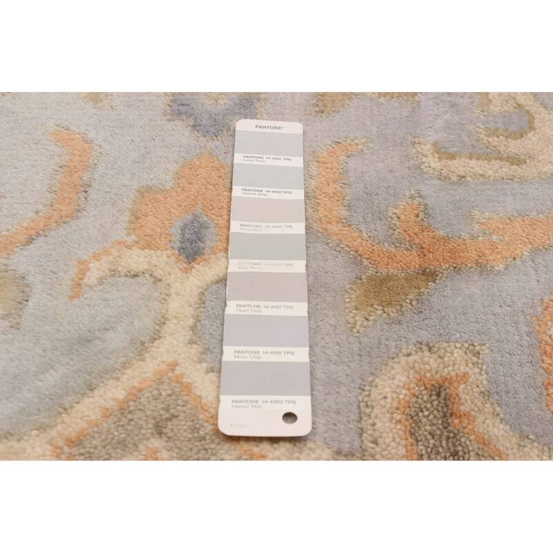 ECARPETGALLERY Hand-knotted Royal Oushak Grey Wool Rug - 8'10 x 8'10