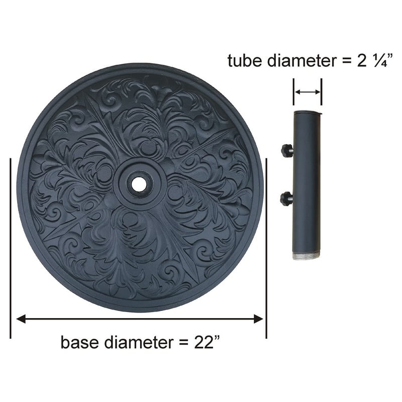 Tropishade 50 lb Cast Iron Umbrella Base, Black finish