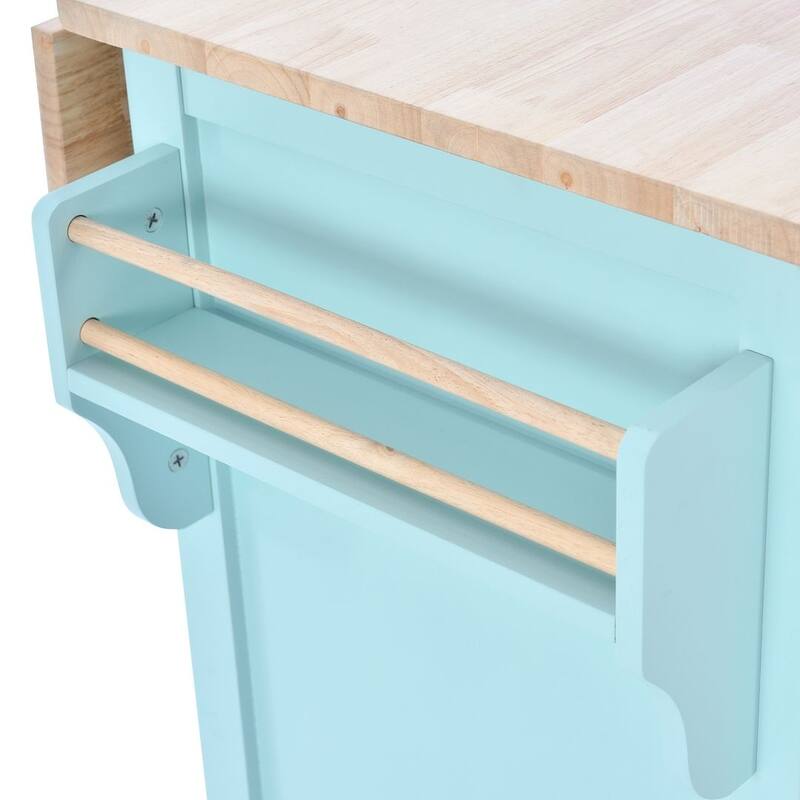 Kitchen Island Cart with Wheels Drop-Leaf Countertop