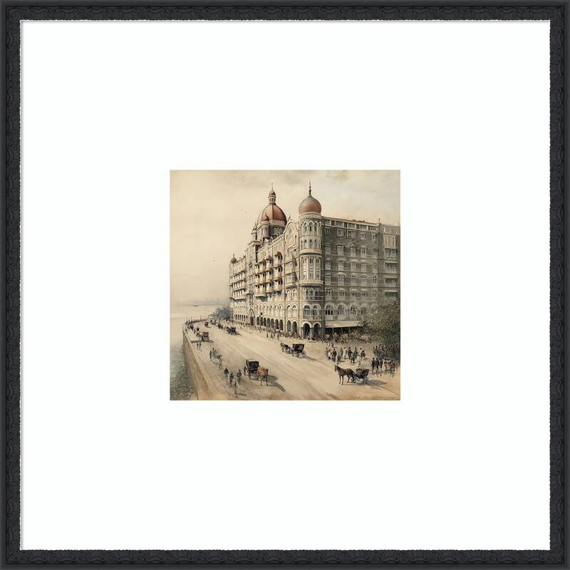 Mumbai Bombay No. 2 by Tradelink inhouse artist Wood Framed Wall Art Print - Bethany Black