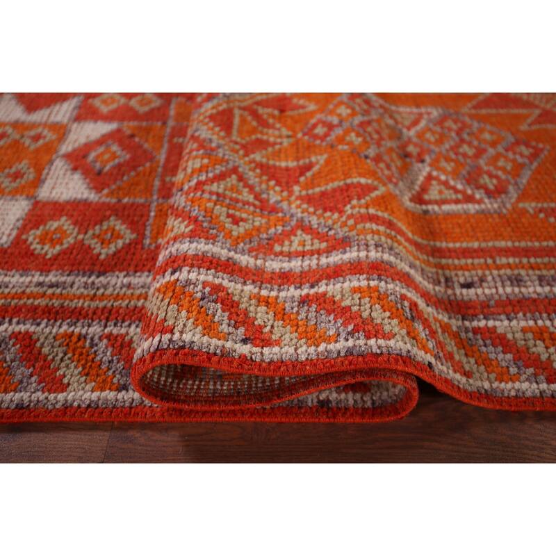 Oushak Turkish Vintage Runner Rug Hand-Knotted Entryway Wool Carpet - 2'9"x 11'7"