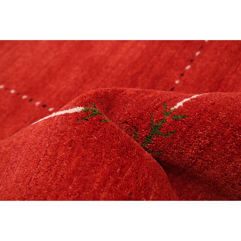 ECARPETGALLERY Hand Loomed Kashkuli Gabbeh Red Wool Rug - 4'11 x 7'9