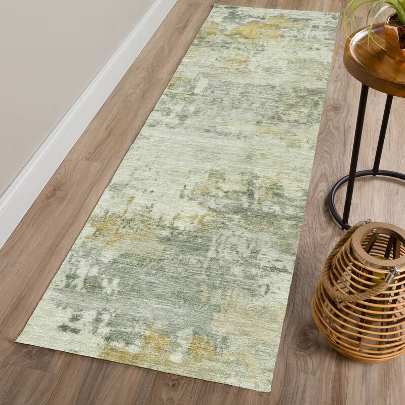 Machine Washable Indoor/ Outdoor Modern Casual Chantille Rug