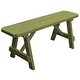 preview thumbnail 4 of 7, Pressure Treated Pine 4' Traditional Bench Linden Leaf Stain