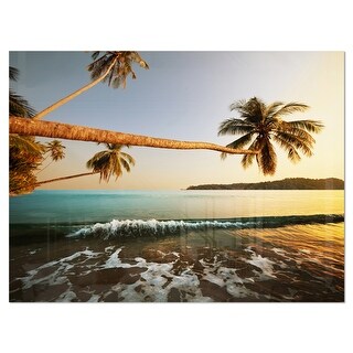 Andaman Sea Large Coconut Palms - Large Seashore Glossy Metal Wall Art ...