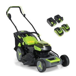 Costway 40V 18''  Brushless Cordless Push Lawn Mower 4.0Ah Batteries & - See Details
