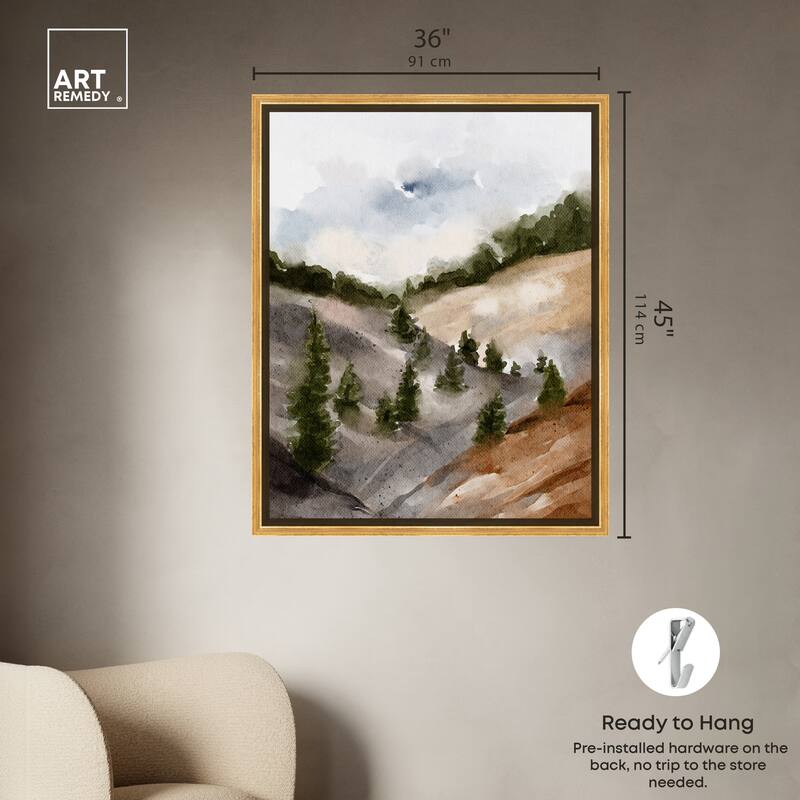 Art Remedy Looks Closer But Is Far Framed Landscape 1 Piece Canvas Wall Art Watercolor Style