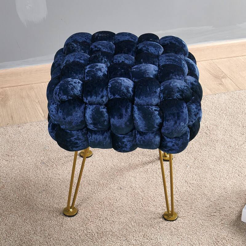 Home Soft Things Crushed Velvet Pouf Stool Ottoman