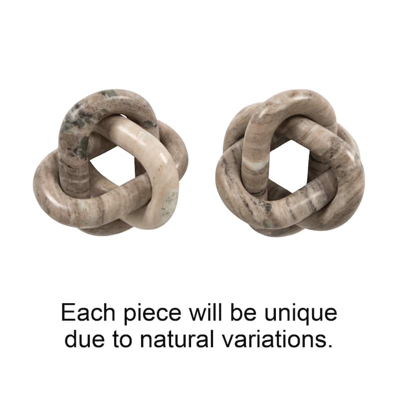 Decorative Interlocking Marble Chain with 3 Links - 6.0"L x 6.0"W x 6.0"H