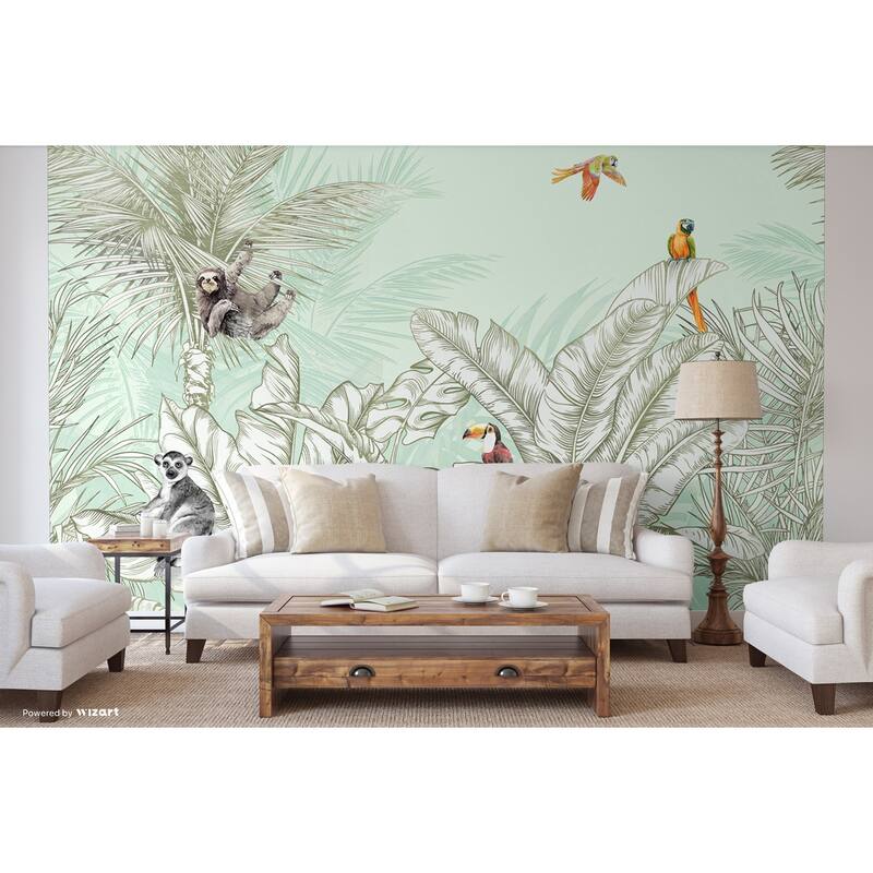 Tropical Jungle Wildlife Wallpaper Mural