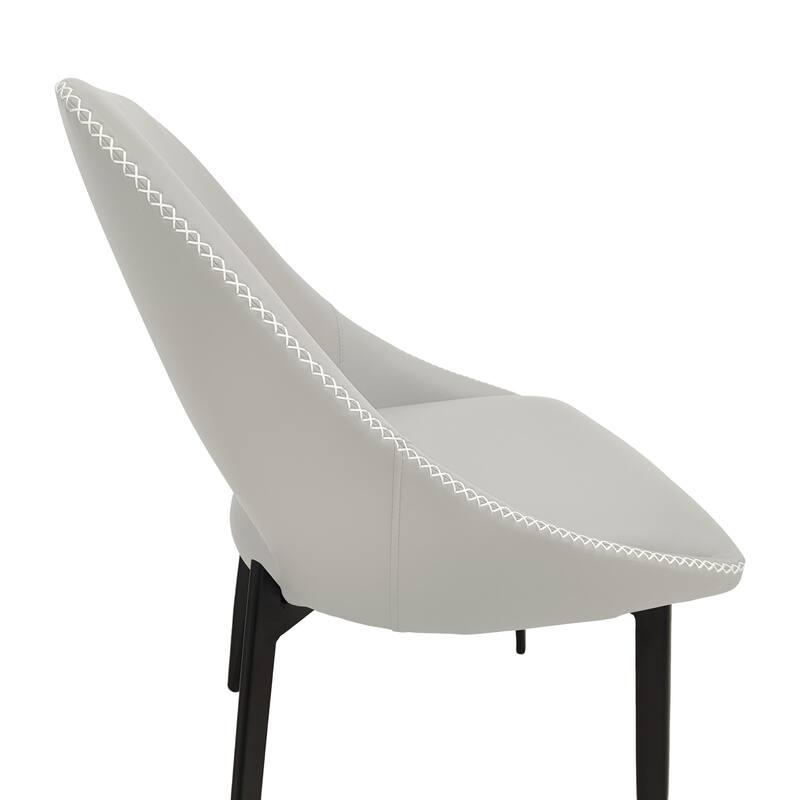 Amalfi Set of 2 Dining Chairs- Elegant Mid-Century Modern Chair w Open Back & Metal Legs for Kitchen, Dining Room & Small Spaces