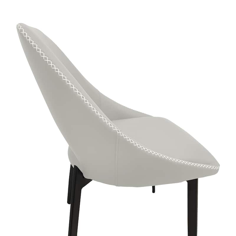 Amalfi Set of 4 Modern Fabric Upholstered Accent Dining Chairs with Curved Open Back and Metal Legs for Home or Apartment