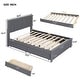 preview thumbnail 16 of 16, Full Size Upholstered Platform Bed with 2 Drawers and 1 Twin Size Trundle, Classic Headboard Design