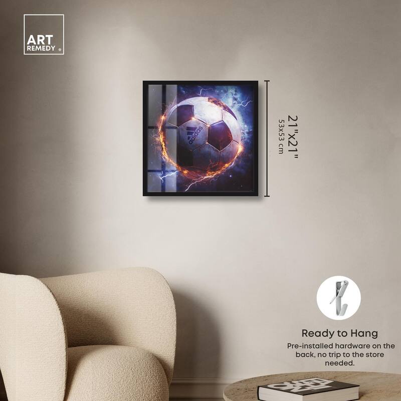 Electrify Soccer Ball Shadowbox by Art Remedy