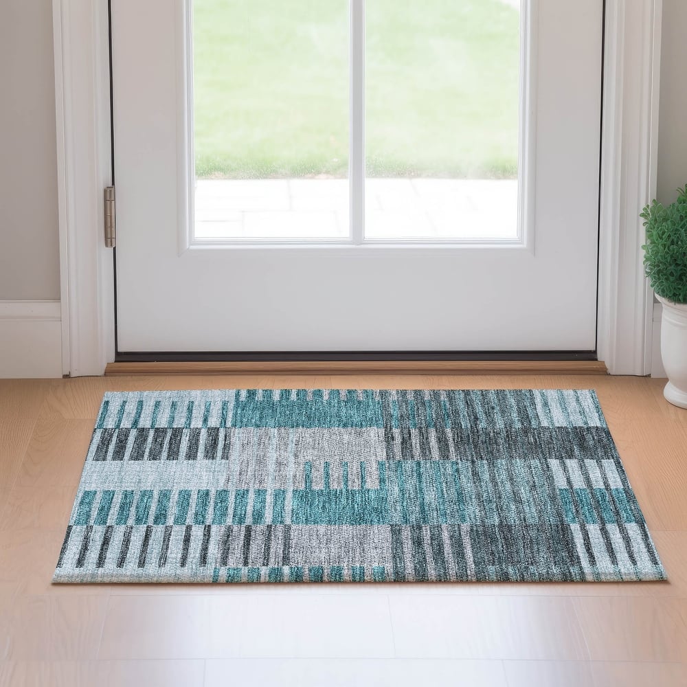 Premium Washable Super Soft Geo Stripe Mayfield Rug