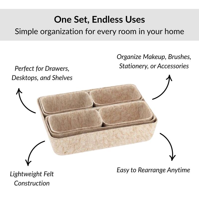 7-Piece Drawer Organizer Set - 10.5 L x 8 W x 2.5 H