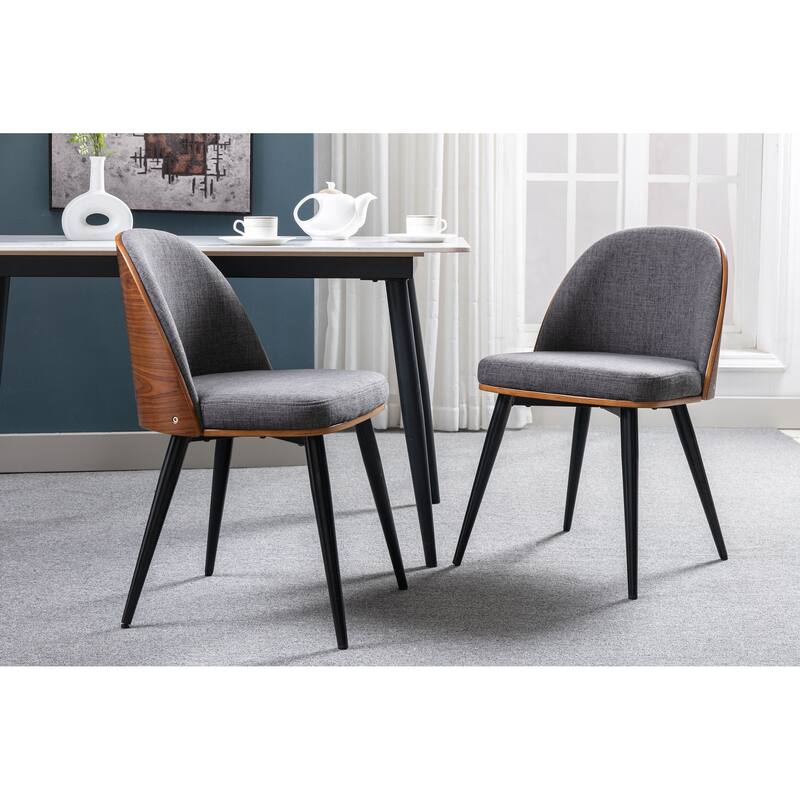 Porthos Home Azel Fabric Mid-Century Dining Chairs, Set of 2
