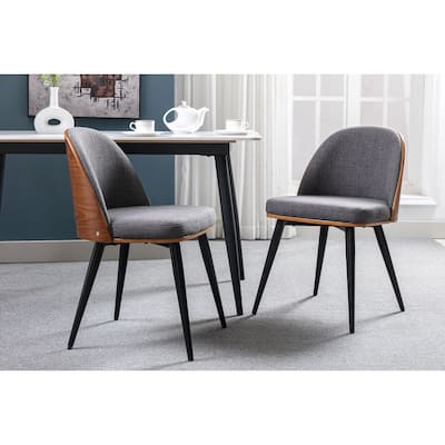 Porthos Home Azel Fabric Mid-Century Dining Chairs, Set of 2