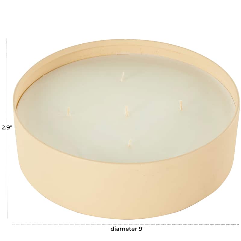 Metal Scented Textured 59oz 5 Wick Decorative Candle with White Wax - Cream, Black or Beige - Roche River Decor
